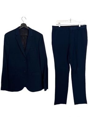 Topman Navy Blue Suit Pants (32R) and Jacket (40)
